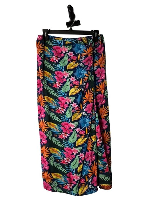 Serra Other - Serra Women’s M Tropical Floral Swim Cover-Up Skirt Twist Front Used Pull-On